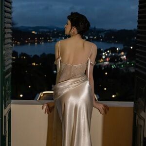 Elegant Satin Evening Gown